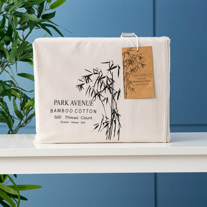 500TC Superior Bamboo Cotton Hotel Quality Sheet Set by Park Avenue | Premium Fibre and Quality | 7 Sizes - 8 Colours