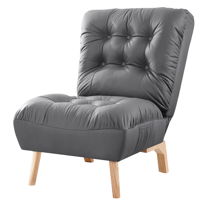 Levede Accent Sofa Recliner Convertible Chair Lazy Gaming Couch Lounge Grey