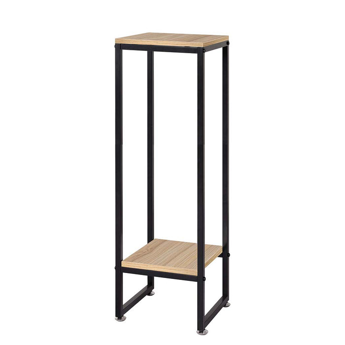 Natura 100cm 2 Tier Wooden Metal Plant Stand | Flower Pot Shelves and Stand in Burlywood