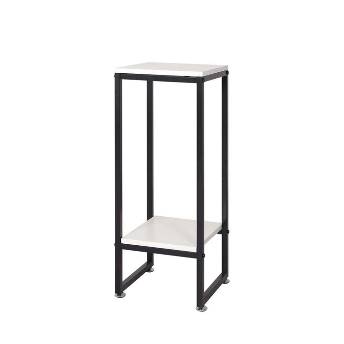 Natura 60cm 2 Tier Wooden Metal Plant Stand | Flower Pot Shelves and Stand in White