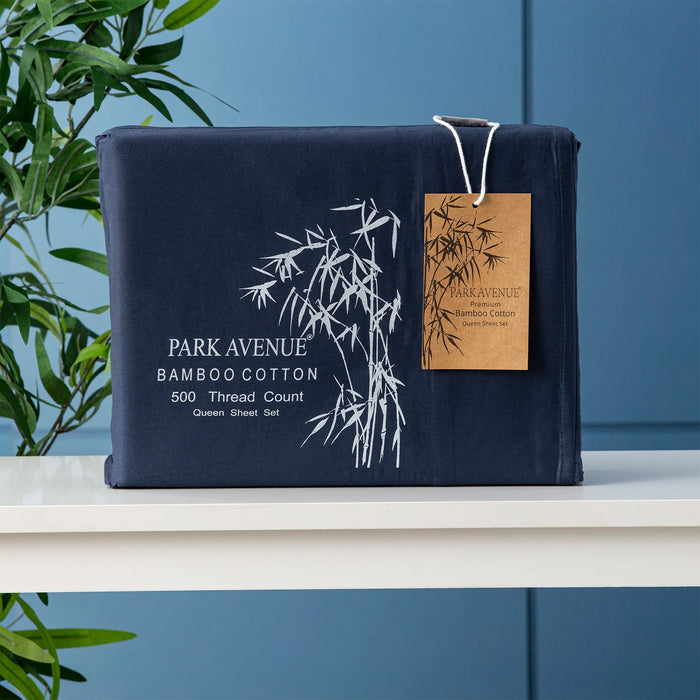 500TC Superior Bamboo Cotton Hotel Quality Sheet Set by Park Avenue | Premium Fibre and Quality | 7 Sizes - 8 Colours