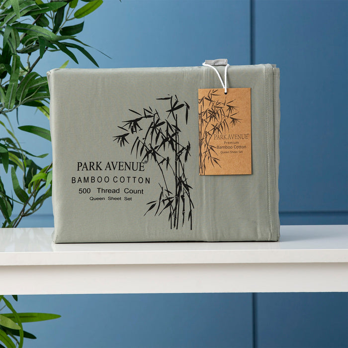 500TC Superior Bamboo Cotton Hotel Quality Sheet Set by Park Avenue | Premium Fibre and Quality | 7 Sizes - 8 Colours