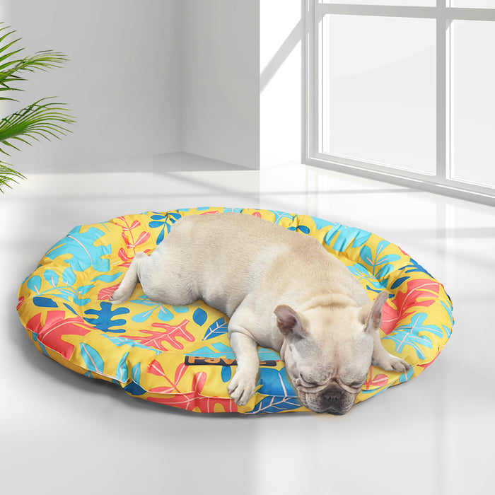 Pawzee Cool Gel Waterproof Pet Bed Mat | Self Cooling Round Dog Bed | Splash Large