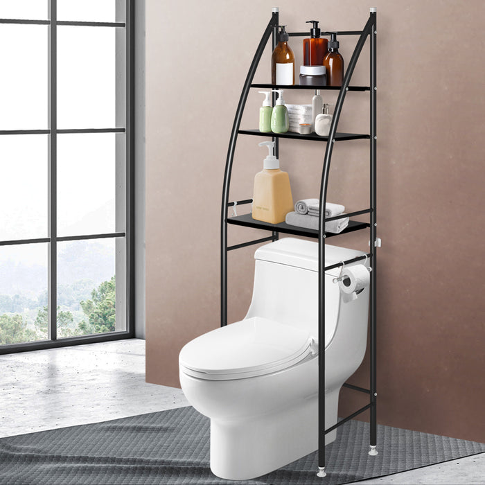 Natura 3 Tiers Over Toilet Shelf Bathroom Rack | Bathroom Storage Shelves in Black