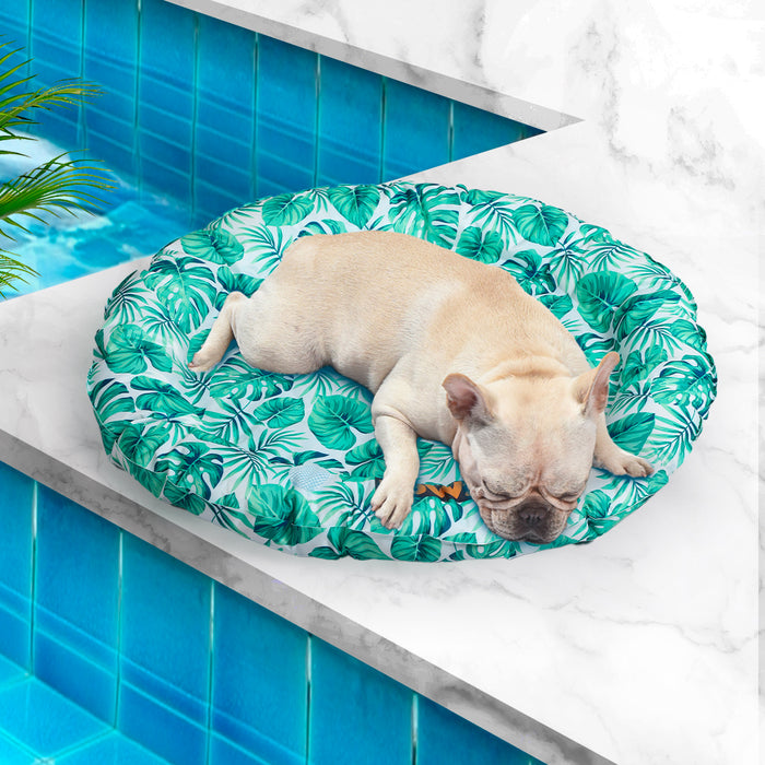 Pawzee Cool Gel Waterproof Pet Bed Mat | Self Cooling Round Dog Bed | Fauna Large