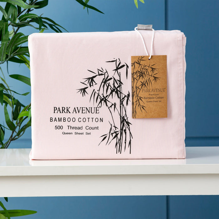 500TC Superior Bamboo Cotton Hotel Quality Sheet Set by Park Avenue | Premium Fibre and Quality | 7 Sizes - 8 Colours