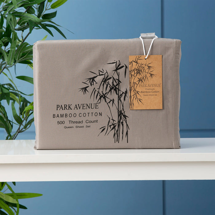 500TC Superior Bamboo Cotton Hotel Quality Sheet Set by Park Avenue | Premium Fibre and Quality | 7 Sizes - 8 Colours