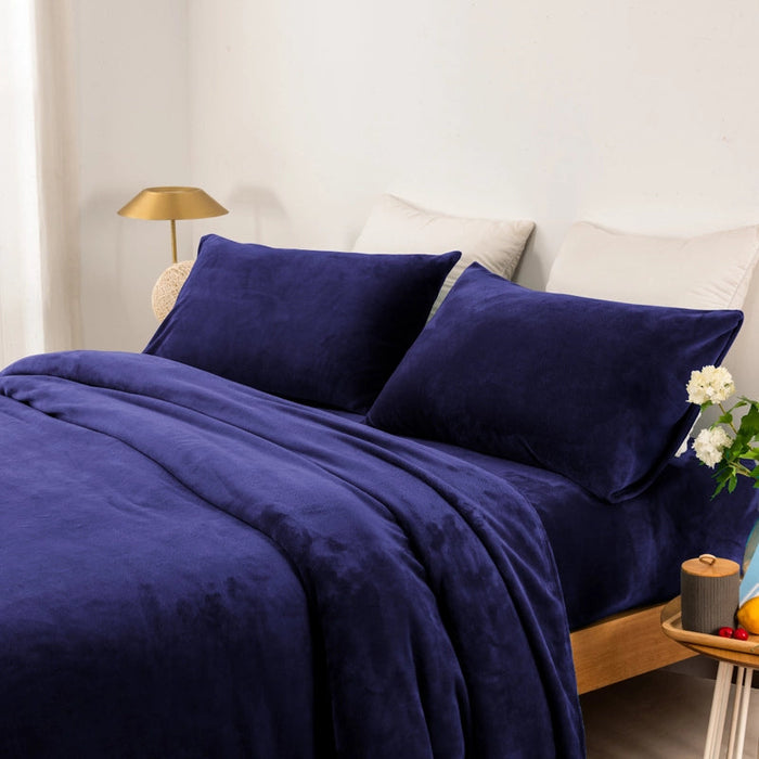 Thermal 240GSM Super Warm Microplush Sheet Set | Polar Fleece Style Premium Warm Sheets | 5 Sizes - 4 Colours
