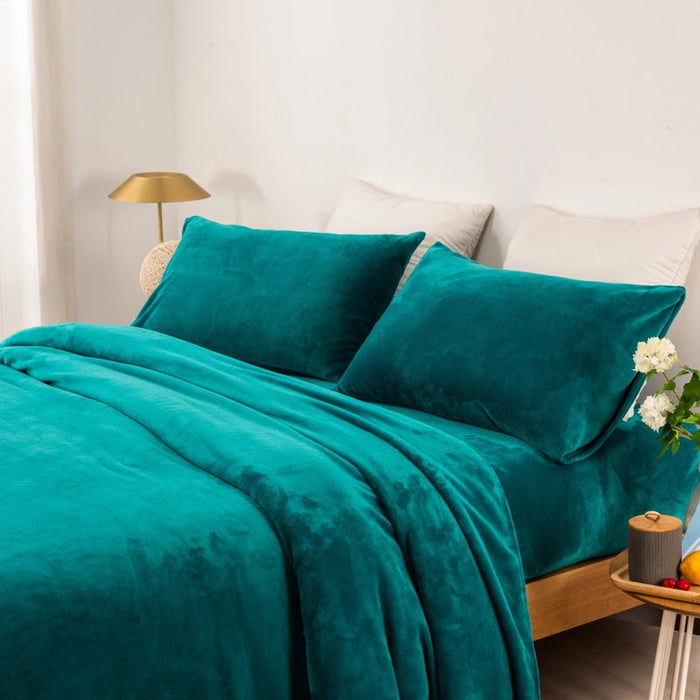 Thermal 240GSM Super Warm Microplush Sheet Set | Polar Fleece Style Premium Warm Sheets | 5 Sizes - 4 Colours