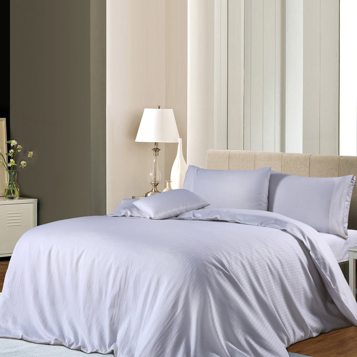 1000TC 3pc Pin Stripe Cotton Rich Premium Quilt Cover Set | 2 Sizes - 6 Colours