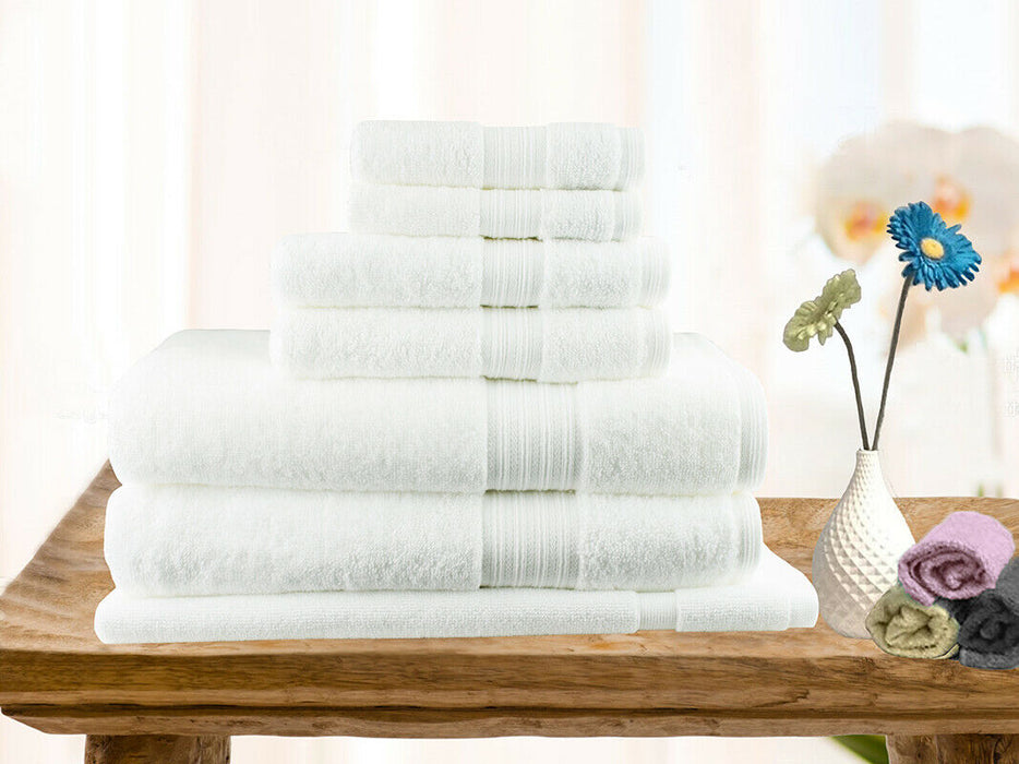 Softouch Highly Absorbent 100% Premium Cotton Towel Set | Hotel Quality Towel Sets | 7 or 14pc Sets | 7 Colours