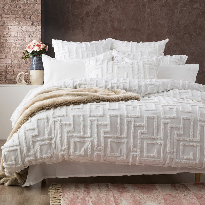 Riley Vintage Washed 100% Cotton Chenille Tufted Quilt Cover Set by Renee Taylor | 4 Sizes - 6 Colours