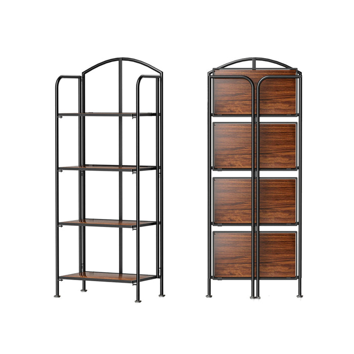 Crasus Foldable Portable Metal 4 Tier Display Unit | Modern Versatile Storage Bookshelf Display
