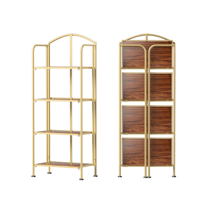 Crasus Foldable Portable Metal 4 Tier Display Unit | Modern Versatile Storage Bookshelf Display