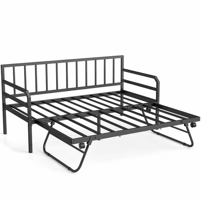 Areno  3in 1 Sofa Bed Frame | Space-saving Single Size Metal Daybed with Pop-up Trundle