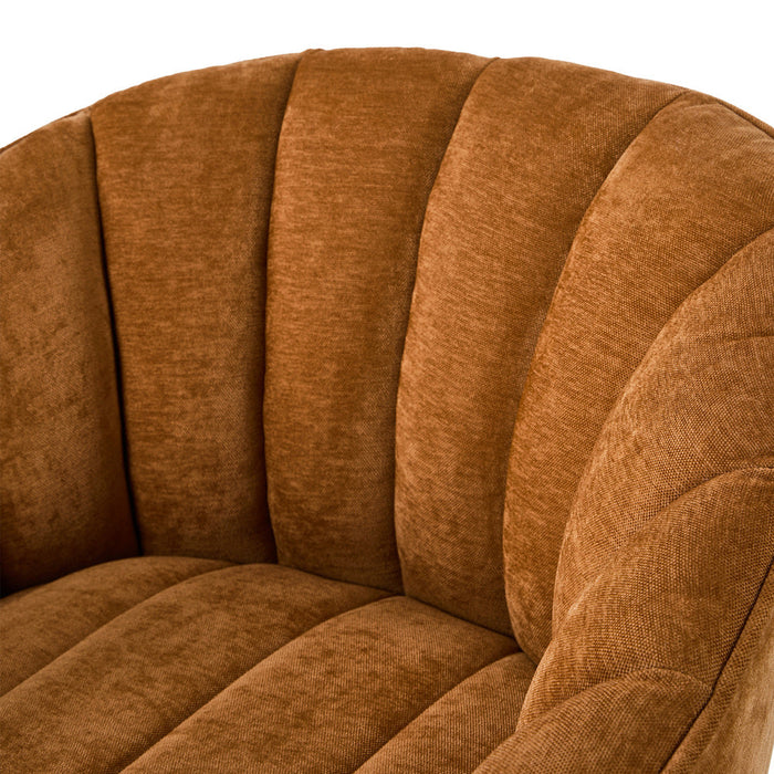 Florence Plush Fabric 360 Swivel Lounge Chair | Modern Statement Piece Accent Tub Chair