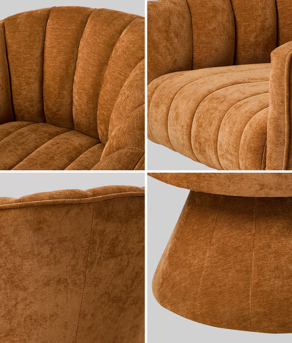 Florence Plush Fabric 360 Swivel Lounge Chair | Modern Statement Piece Accent Tub Chair