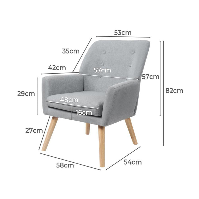 Grazia Modern Fabric Accent Tub Armchair | Extra Large Soft Upholstered Lounge Chair