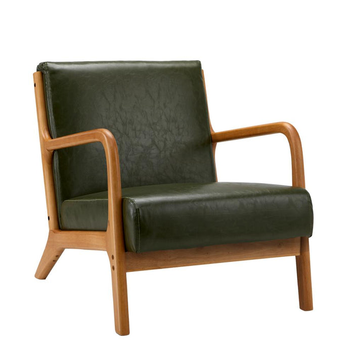 Teramo PU Leather Accent Couch Lounge Chair | Modern Sofa Style Wood Designer Armchair