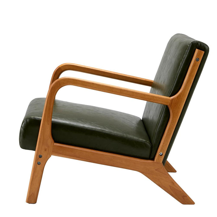 Teramo PU Leather Accent Couch Lounge Chair | Modern Sofa Style Wood Designer Armchair