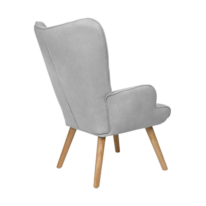 Sierra Fabric Lounge Chair And Ottoman Stool Set | Premium Upholstered Soft Armchair and Ottoman