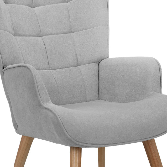 Sierra Fabric Lounge Chair And Ottoman Stool Set | Premium Upholstered Soft Armchair and Ottoman