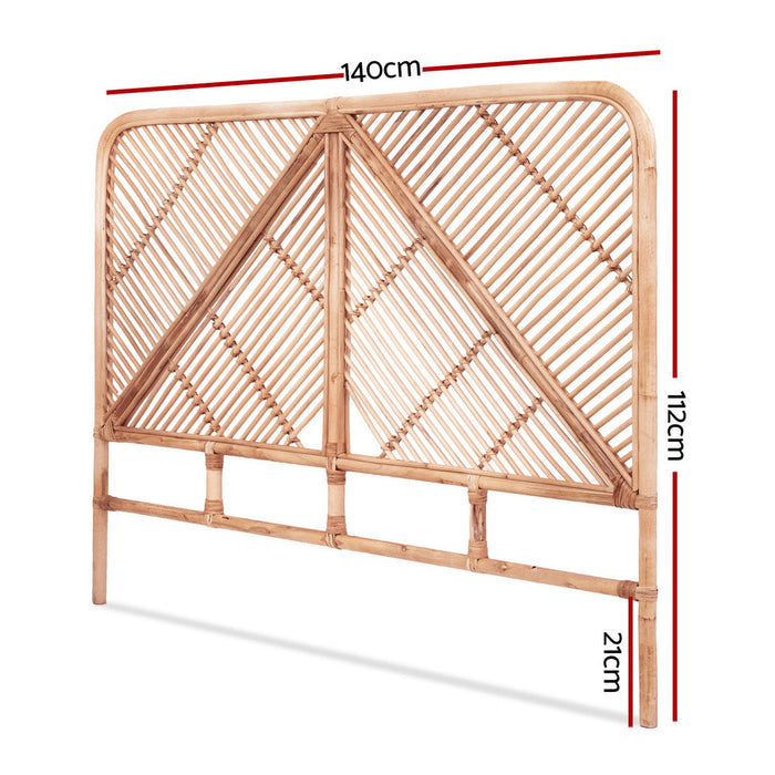 Astano Rattan Bed Frame Headboard | Modern Wooden Sturdy Bed Head