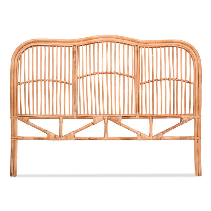 Artiss Bed Headboard Queen Bedhead Rattan - NERO Pine