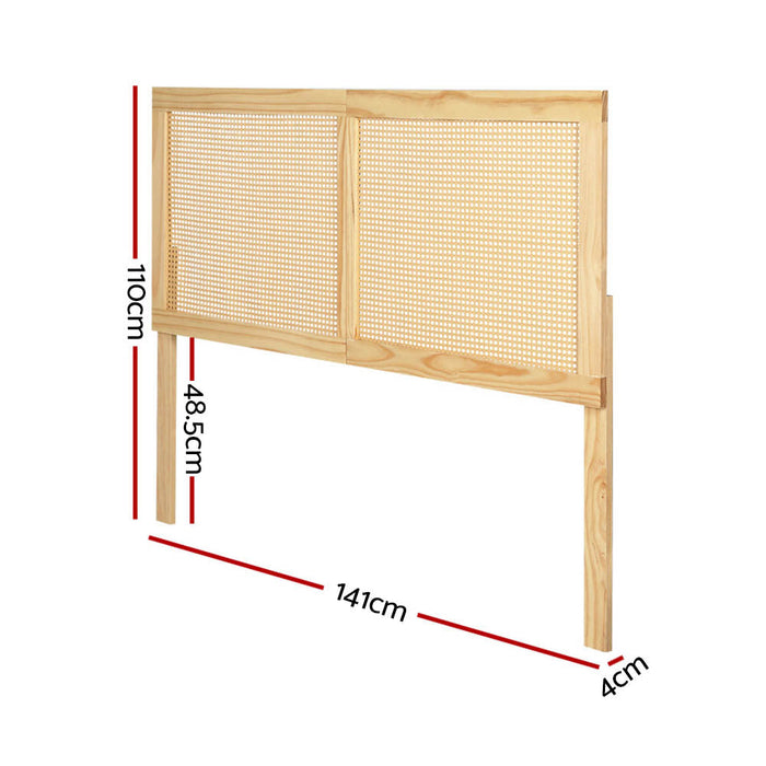Centrum Lio Rattan Bed Frame Headboard  | Modern Wooden Sturdy Headboard
