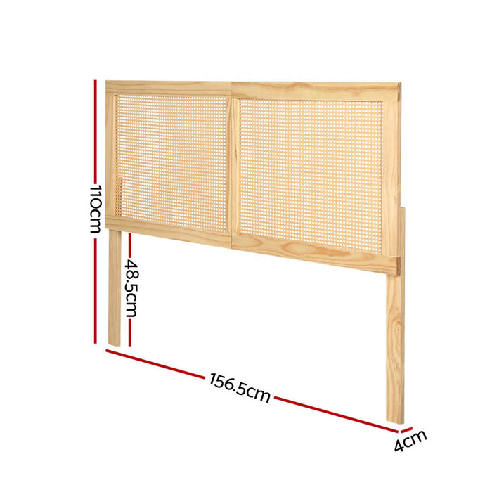 Centrum Lio Rattan Bed Frame Headboard  | Modern Wooden Sturdy Headboard
