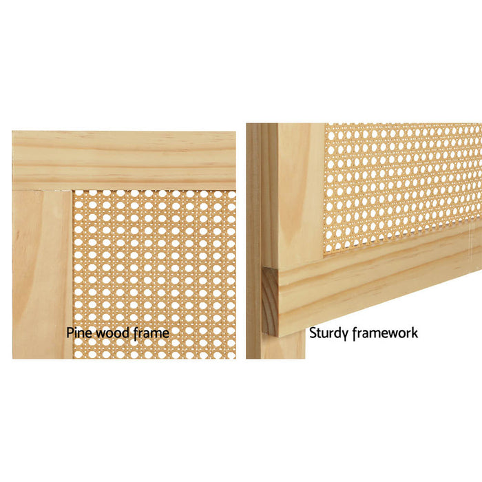 Centrum Lio Rattan Bed Frame Headboard  | Modern Wooden Sturdy Headboard