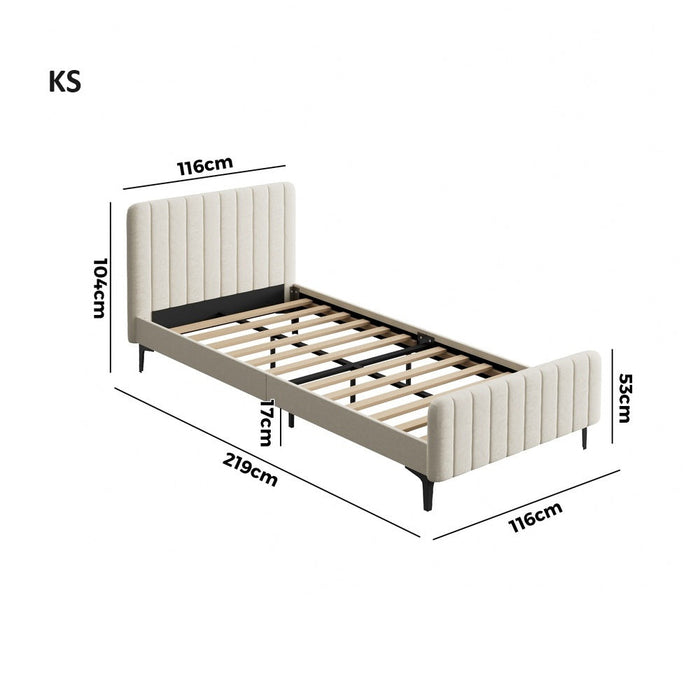 Luxore Velvet Touch Venezia Bed Frame | Modern Premium Soft Plush Beige Velvet Bed