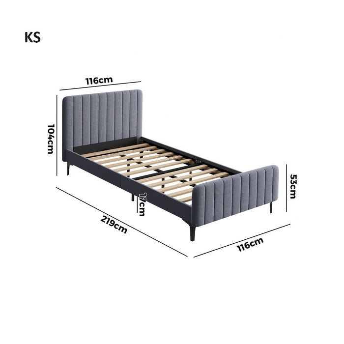 Luxore Velvet Touch Venezia Bed Frame | Modern Premium Soft Plush Grey Velvet Bed