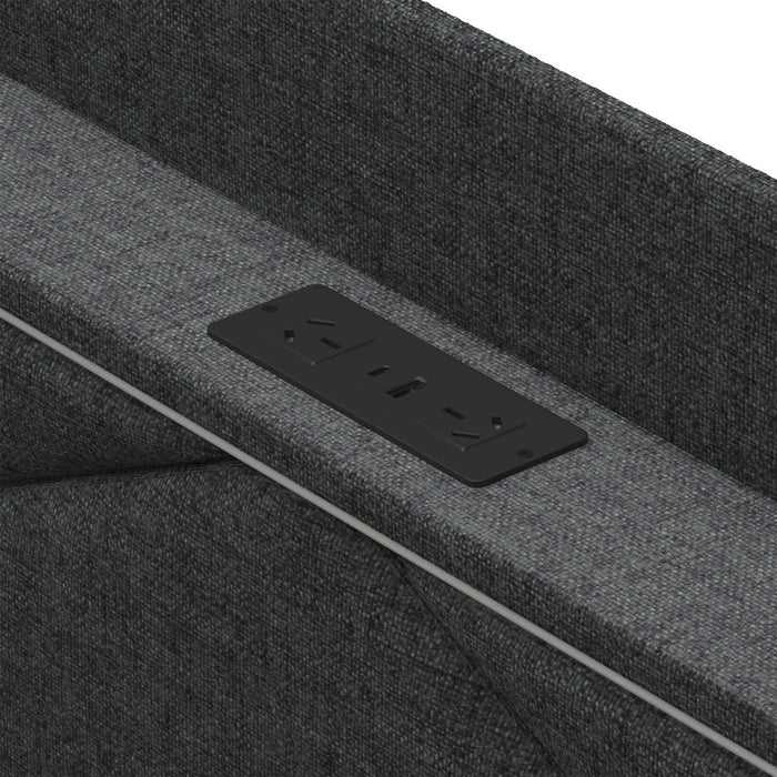 Sierra LED Storage Bed with USB Charging | Grey Fabric Storage LED Lights Bed 4 Draws