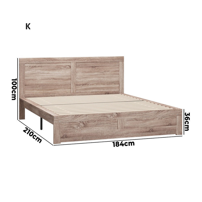 Aspire Luxe Light Oak Wooden Timber Bed | Easy Assembly Quality Timber Bed Frame