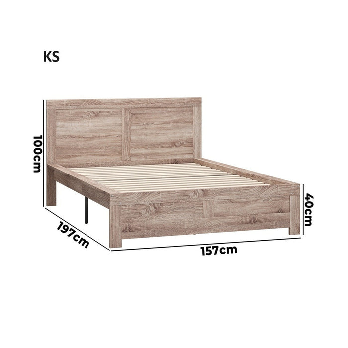 Aspire Luxe Light Oak Wooden Timber Bed | Easy Assembly Quality Timber Bed Frame
