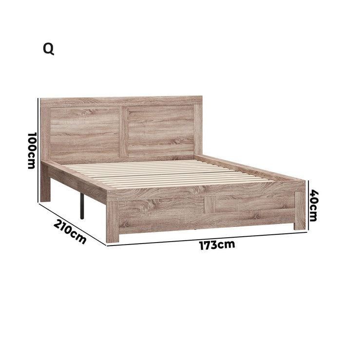 Aspire Luxe Light Oak Wooden Timber Bed | Easy Assembly Quality Timber Bed Frame