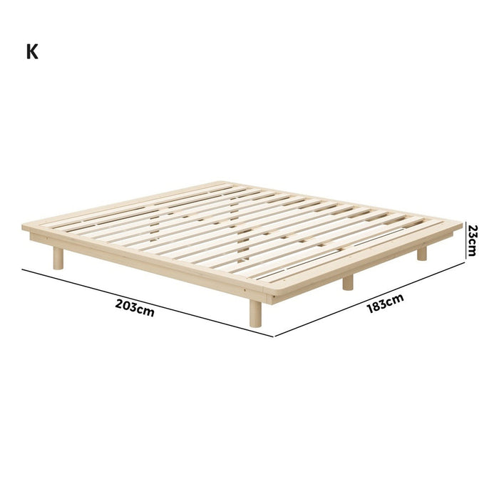 Scandi Alto Premium Timber Platform Bed | Reinforced Durable Wooden Floating Bed Base