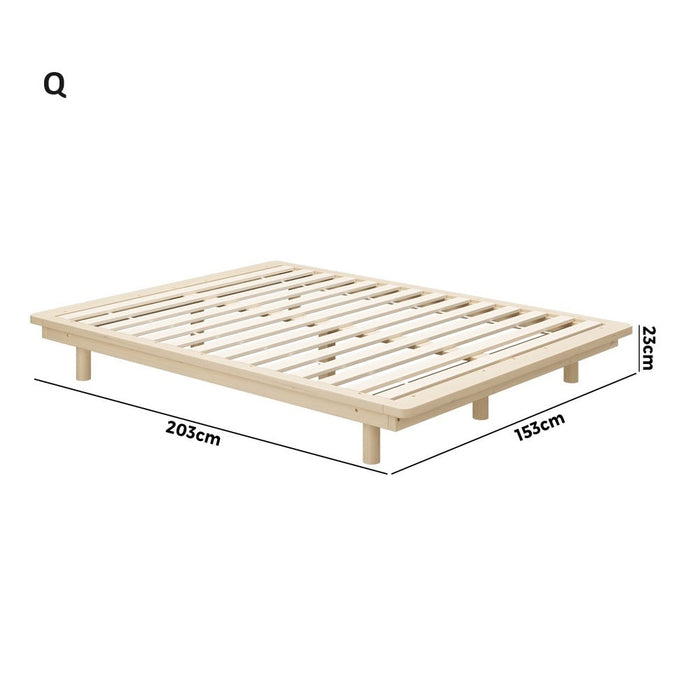 Scandi Alto Premium Timber Platform Bed | Reinforced Durable Wooden Floating Bed Base