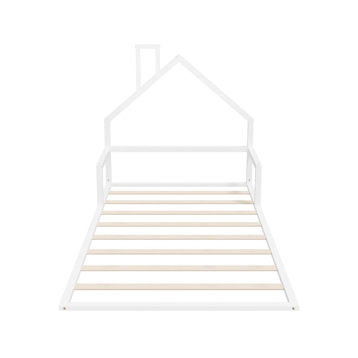 Reggio Luxe Premium Kids Chimney Floor Bed | King Single Size Childrens Wooden Low Profile Floor Bed