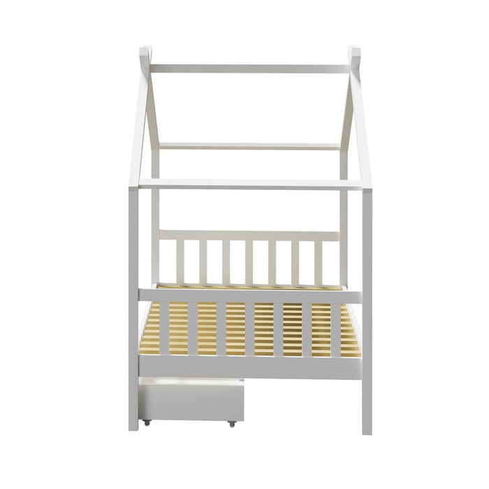 Scandi Luxe Premium Kids Timber House Bed with Drawers | Funzee Kids House Style Storage Bed Frame