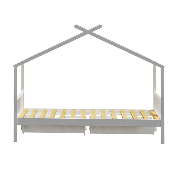 Scandi Luxe Premium Kids Timber House Bed with Drawers | Funzee Kids House Style Storage Bed Frame