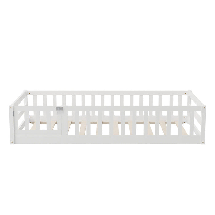 Reggio Luxe Premium Kids Timber Guard Bed | Single Size Childrens Wooden Gate Guard Bed