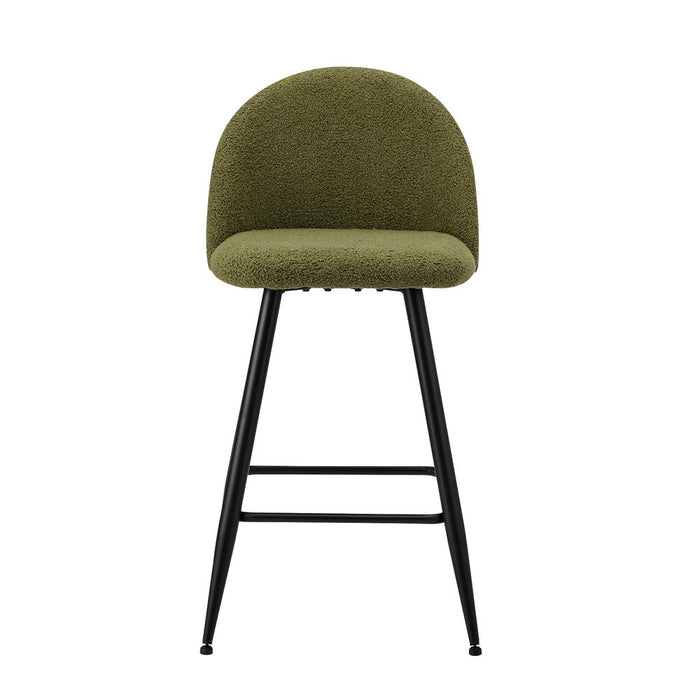 Set of Two Capri Boucle Fabric High Back Barstools | Stylish Modern Boucle Barstools Set