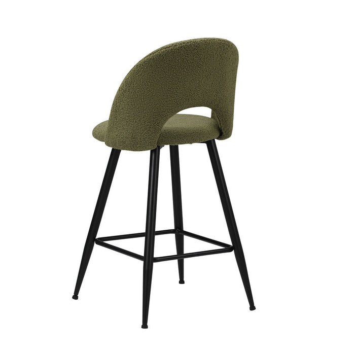 Set of Two Romana Boucle Fabric High Back Barstools | Stylish Modern Boucle Barstools Set