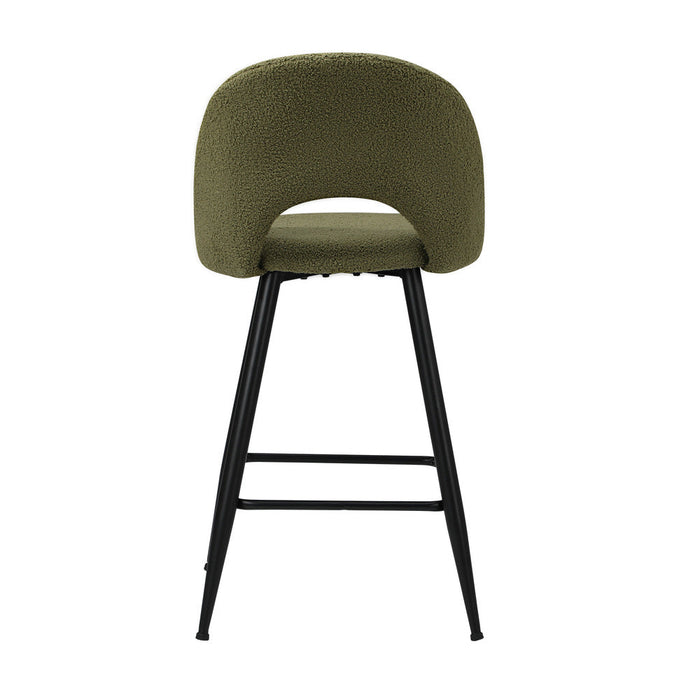 Set of Two Romana Boucle Fabric High Back Barstools | Stylish Modern Boucle Barstools Set