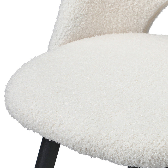 Set of Two Romana Boucle Fabric High Back Barstools | Stylish Modern Boucle Barstools Set