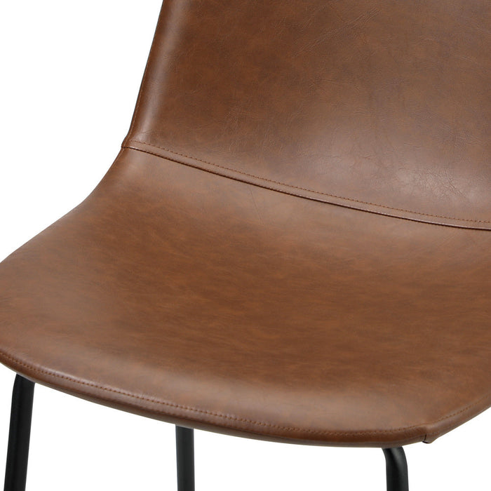 Romagna Luxe Countour Barstool Set 92cm High | Premium PU Leather and Steel Kitchen Barstools