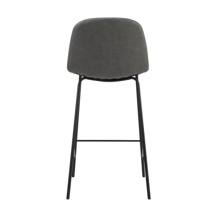 Romagna Luxe Countour Barstool Set 92cm High | Premium PU Leather and Steel Kitchen Barstools