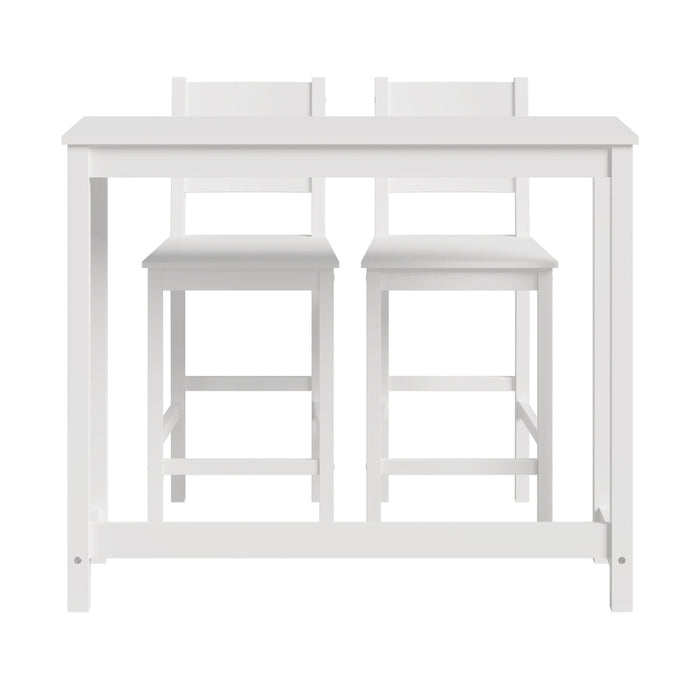 Emprezzo 3pc Kitchen Dining Barstool Set | Slimline 2 Barstools and Breakfast Table Set